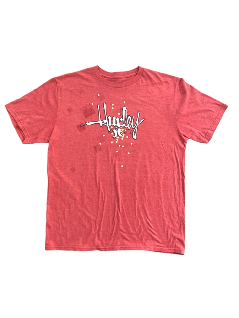 Hurley Vintage Y2K Red Graphic Logo Tee Size Large